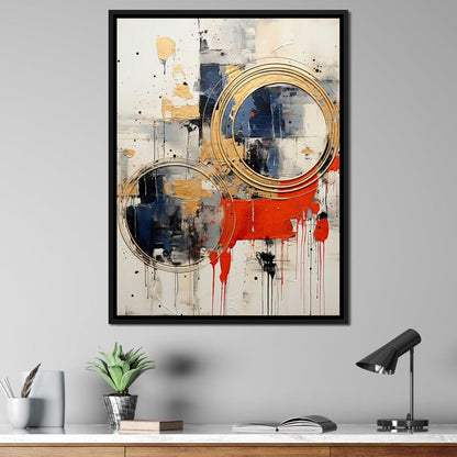 Golden Royal Geometric Harmony 04 Canvas Wall Art