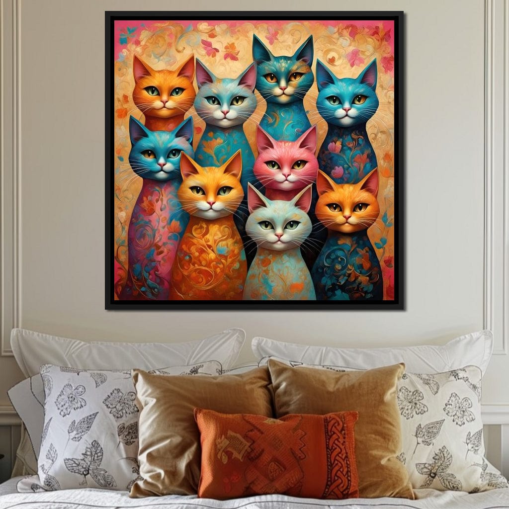 Cat Kaleidoscope Canvas Wall Art