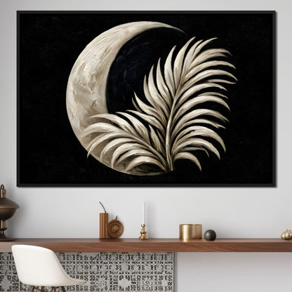 Crescent Shadow Over The Fallen Frond Canvas Wall Art
