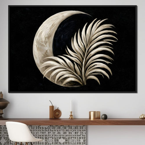 Crescent Shadow Over The Fallen Frond Canvas Wall Art