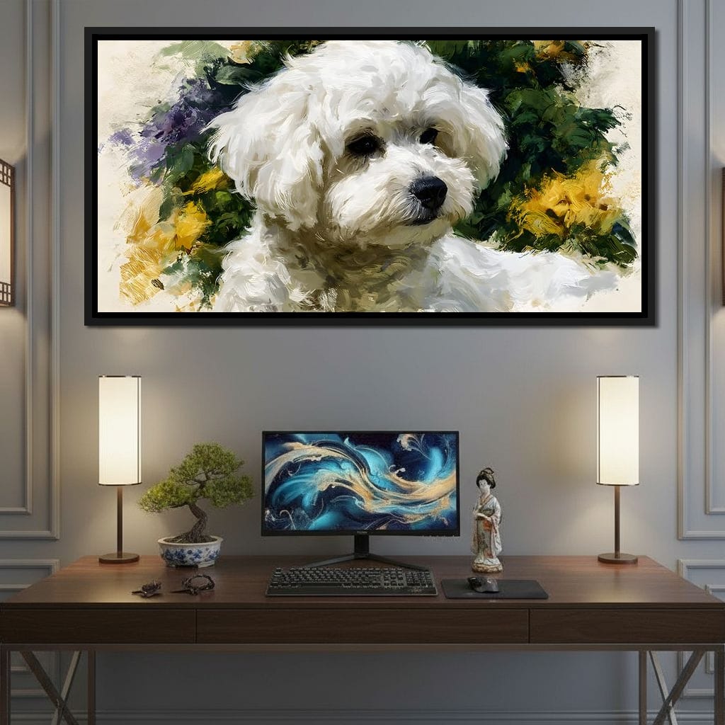 Gentle White Dog Companion Canvas Wall Art