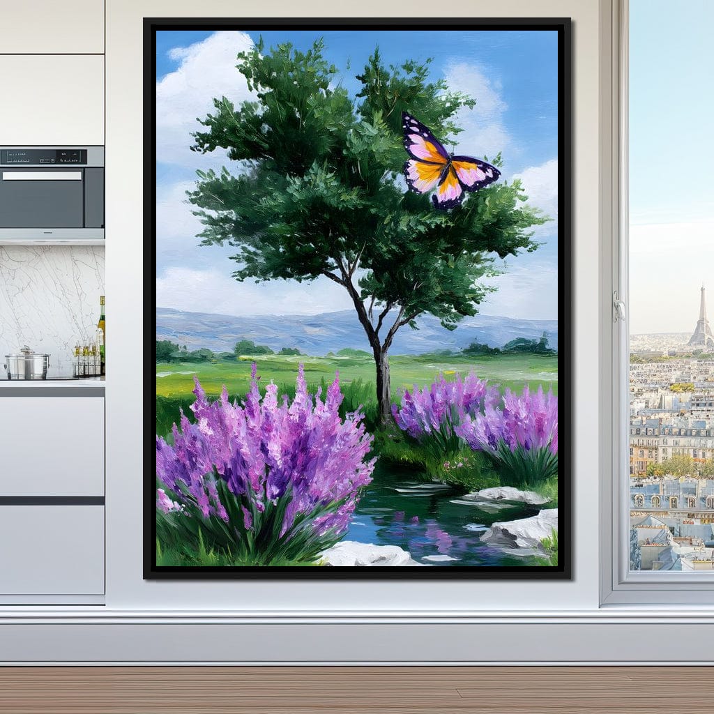 Butterfly Meadow Tranquility Canvas Wall Art