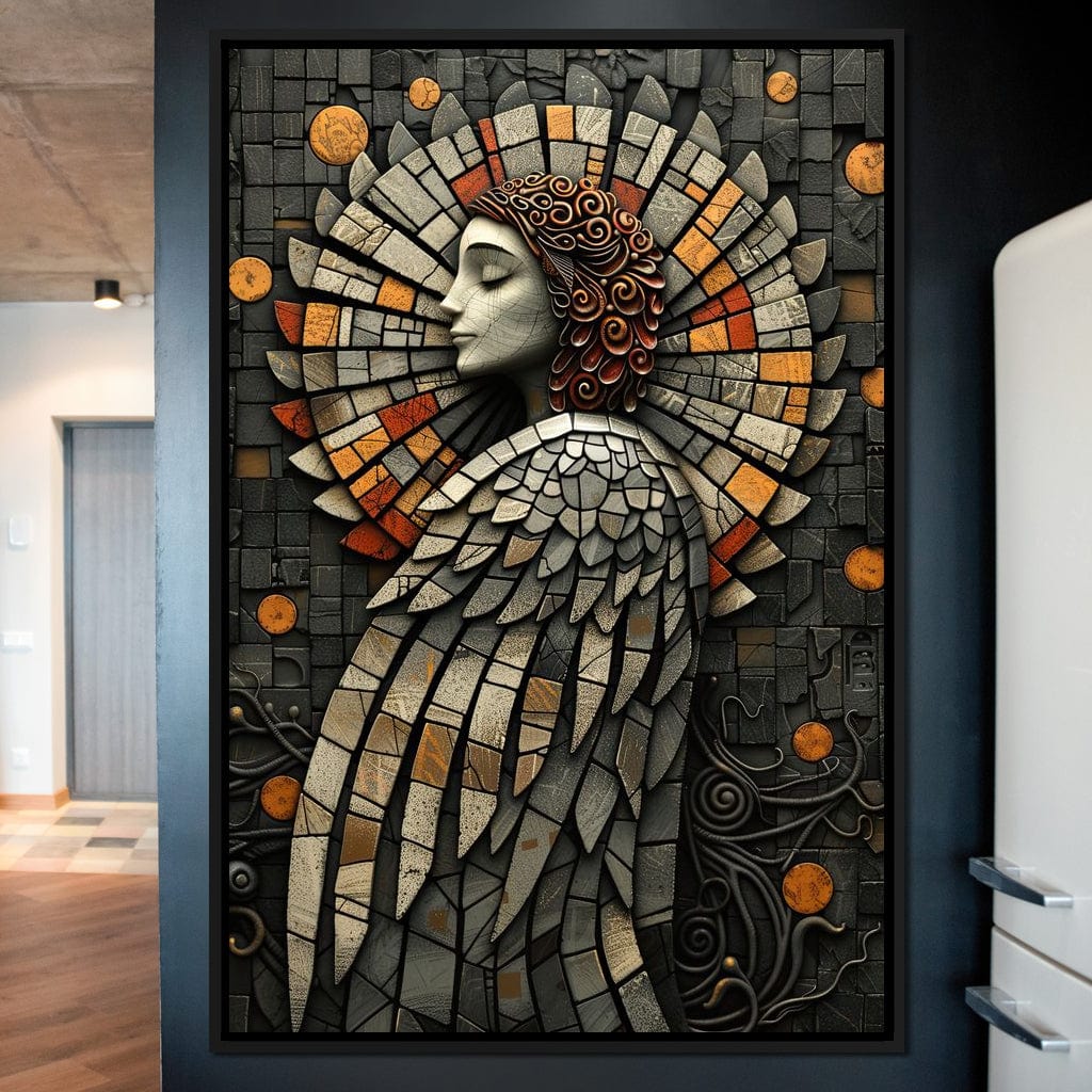Mosaic Angel Enchantment Canvas Wall Art