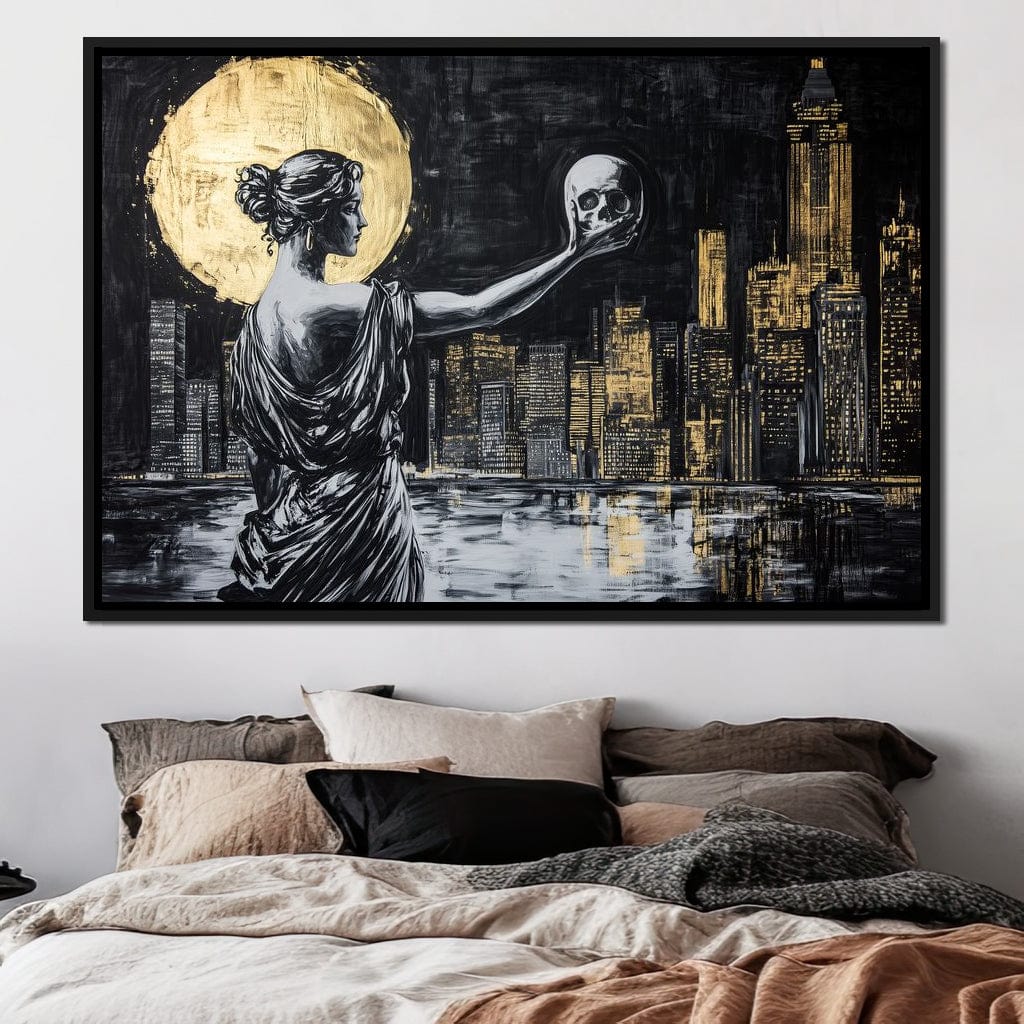 Golden Reflection Over the City Canvas Wall Art