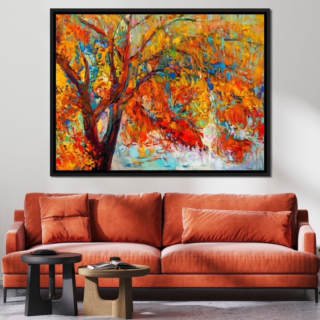 Red & Yellow Autumn Tree Canvas Wall Art