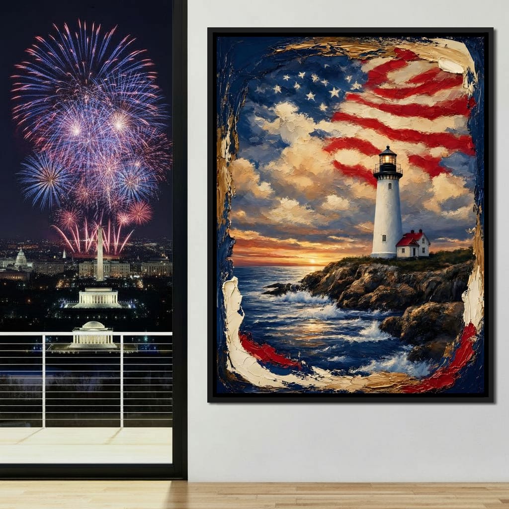 Beacon of the Coastal Morning Light Canvas Wall Art