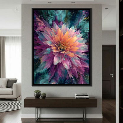 Galactic Petal Burst Canvas Wall Art