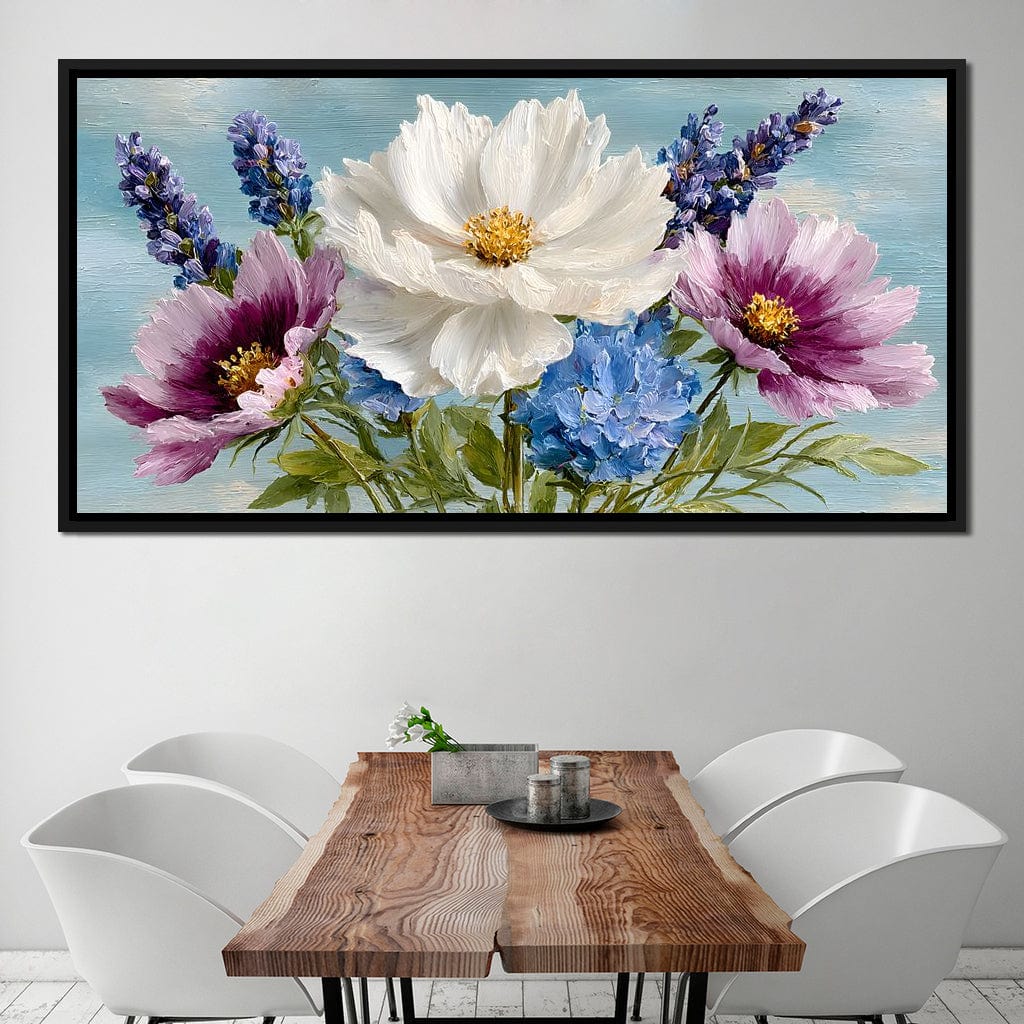 Pastel Meadow Floral Breeze Canvas Wall Art