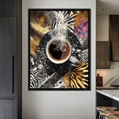 Cosmic Coffee Safari Dream Canvas Wall Art