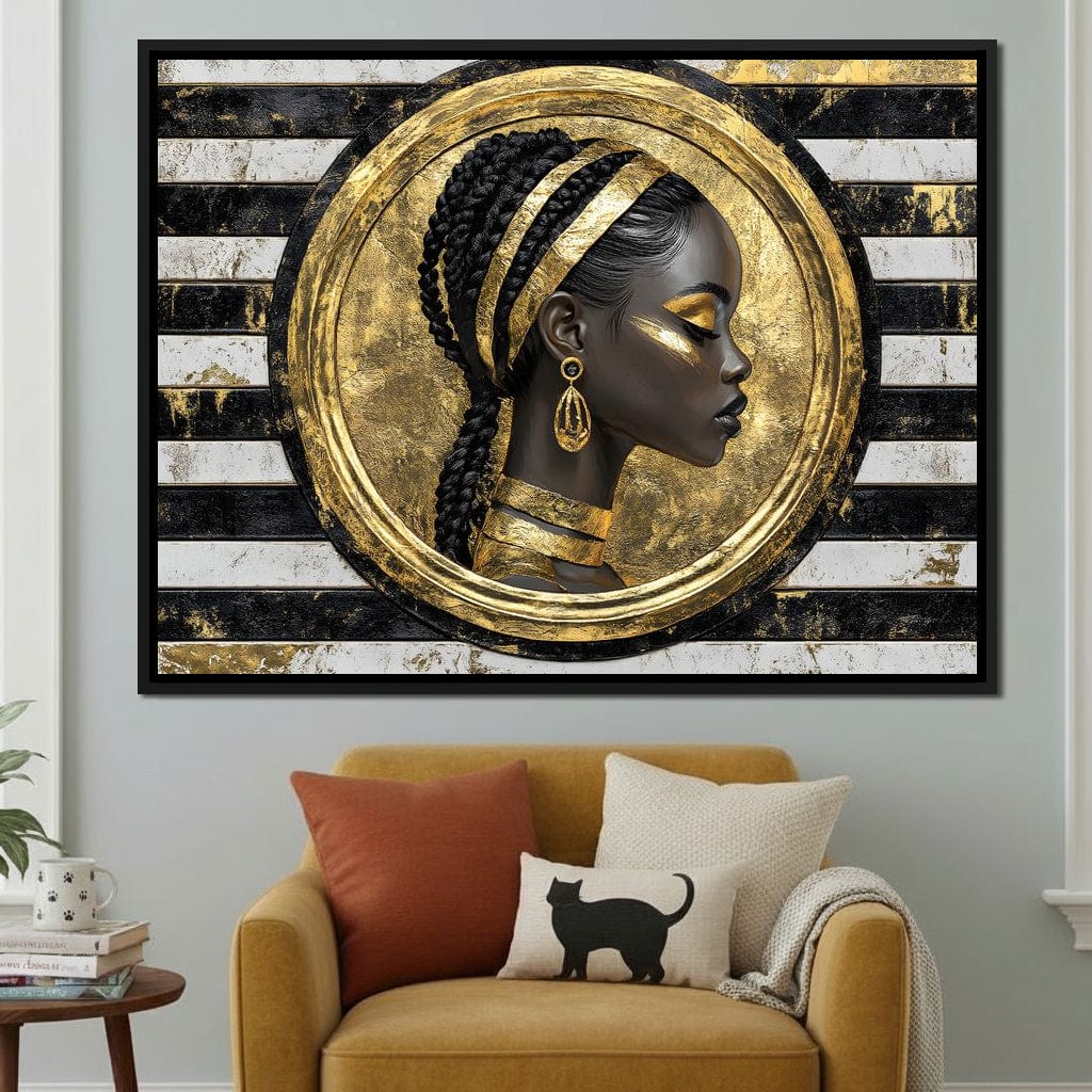 Golden Regal Afro Majesty Canvas Wall Art