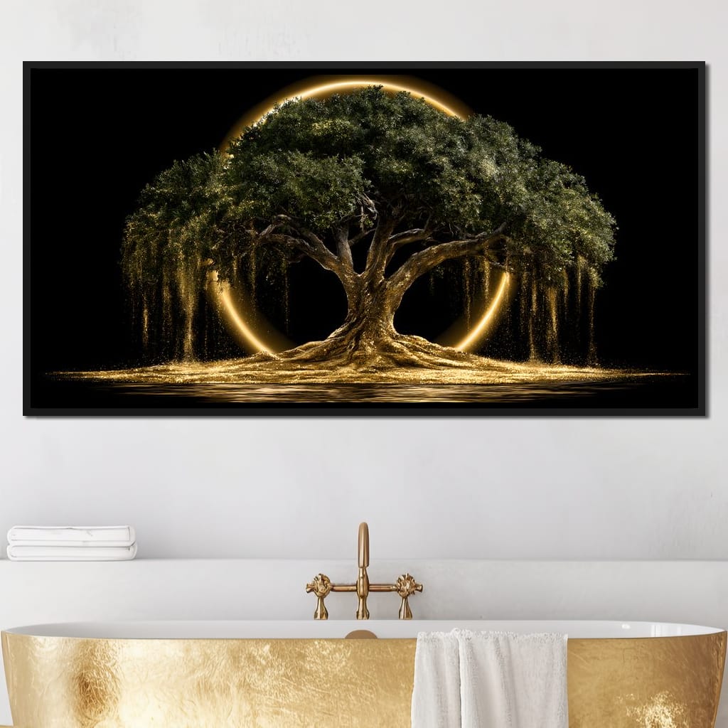Ancient Tree Upon The Hollow Moon Canvas Wall Art