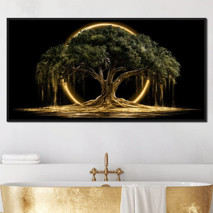 Ancient Tree Upon The Hollow Moon Canvas Wall Art