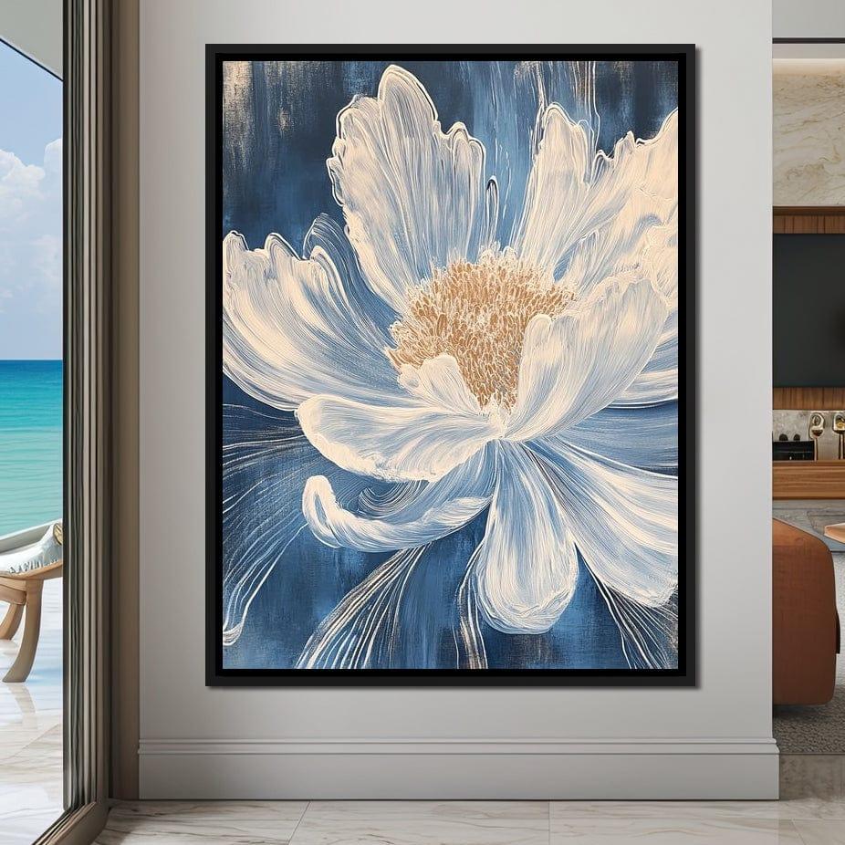 Petal Harmony in Blooming White Canvas Wall Art