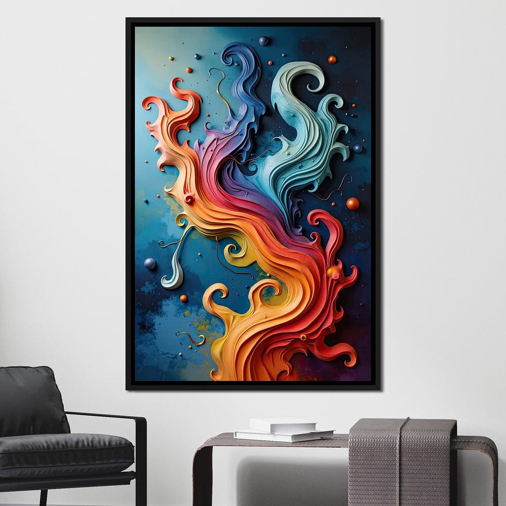 Flowing Rainbow Abstract Canvas Wall Art