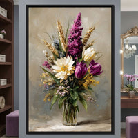 Spring Bouquet on Beige Background Canvas Wall Art
