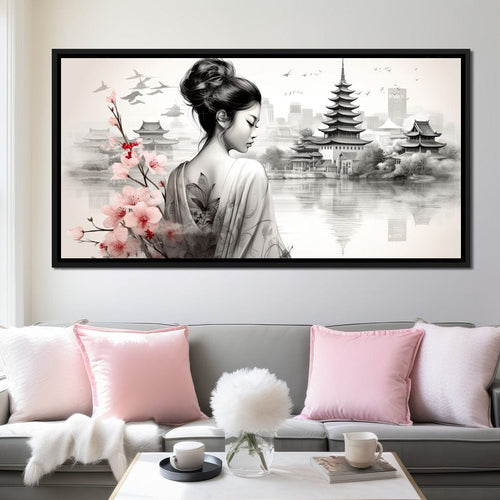 Ethereal Geisha Serenity Canvas Wall Art