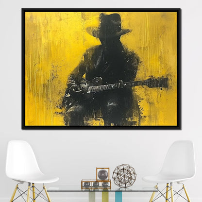 Golden Melody Silhouette Canvas Wall Art