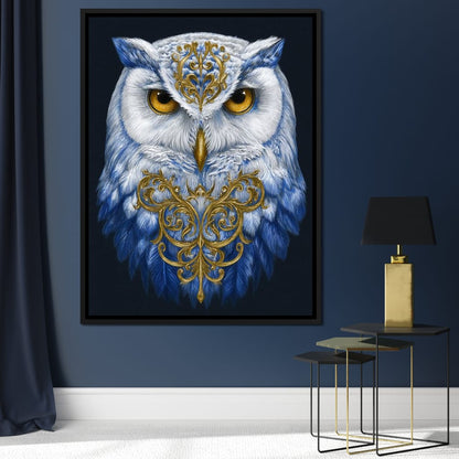 Gilded Owl Night Guardian Canvas Wall Art