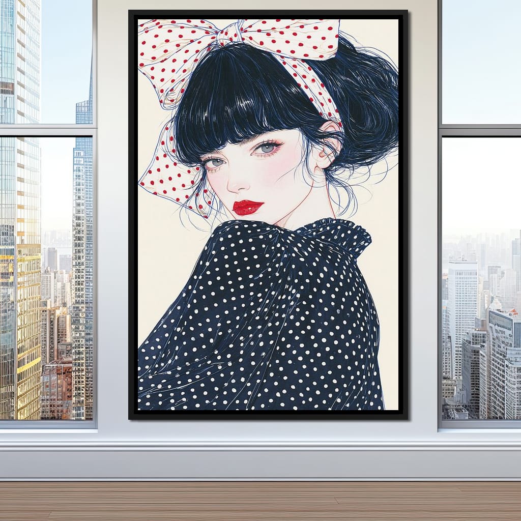 Polka Dot Afternoon Beauty Canvas Wall Art