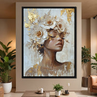 Golden Blossom Dream Essence Canvas Wall Art