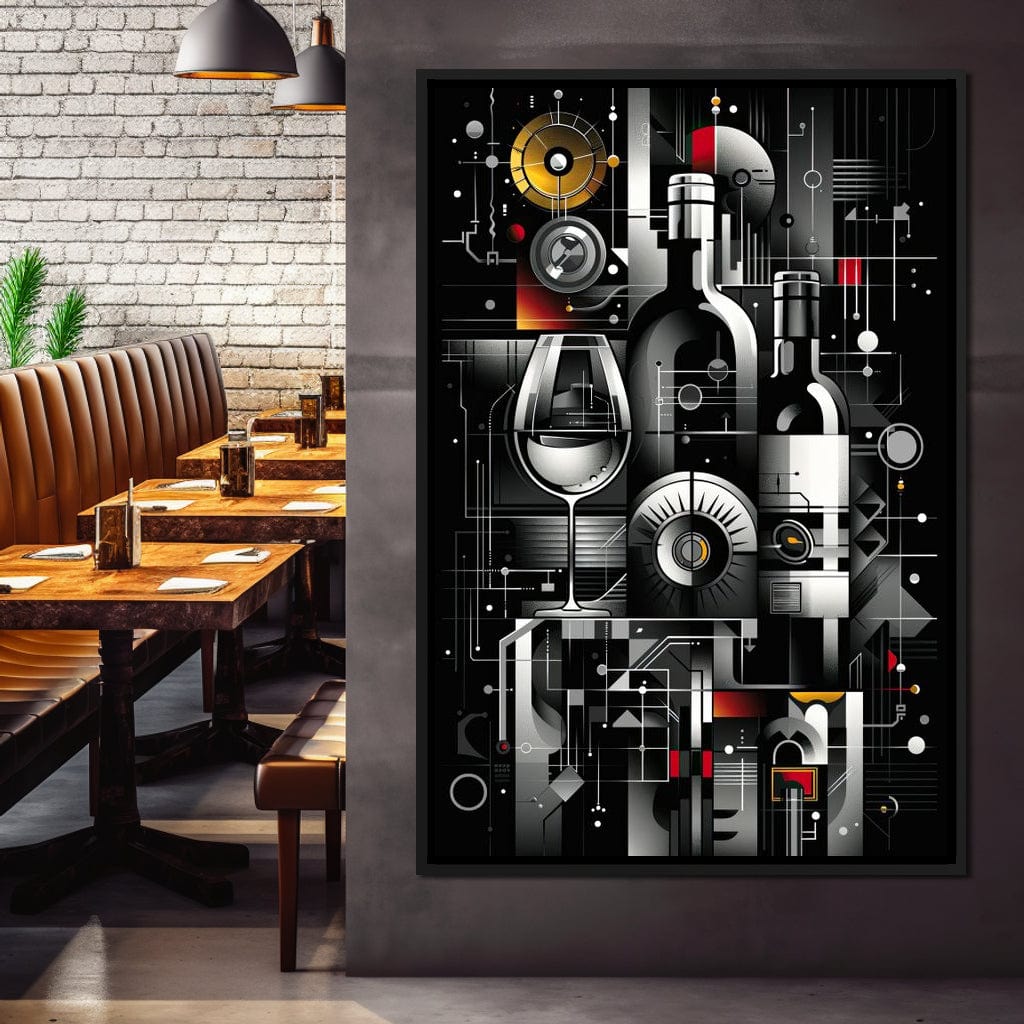 Mechanical Wine Mosaic Canvas Wall Art