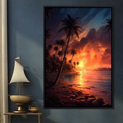 Breathtaking Sunset in California Canvas Wall Art