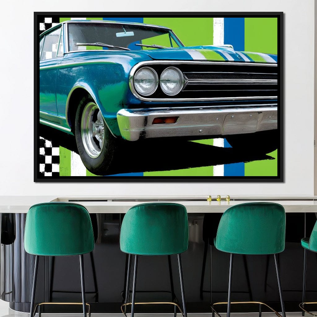 Vintage Racer Power Pop Vibe Canvas Wall Art