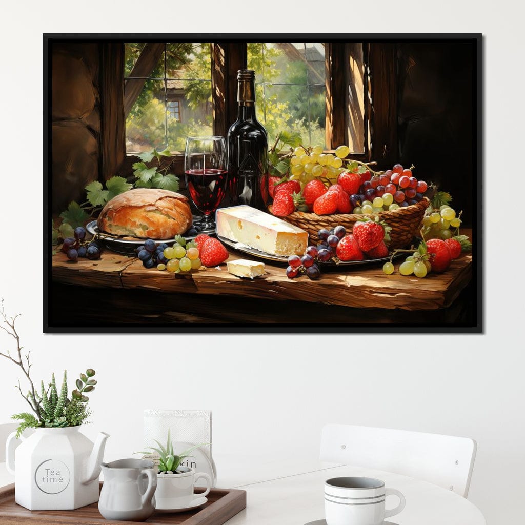 Fruit Cheese Wine 1 Canvas Wall Art
