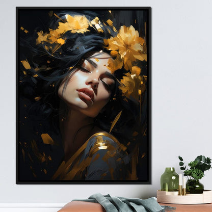 Regal Floral Headpiece Canvas Wall Art