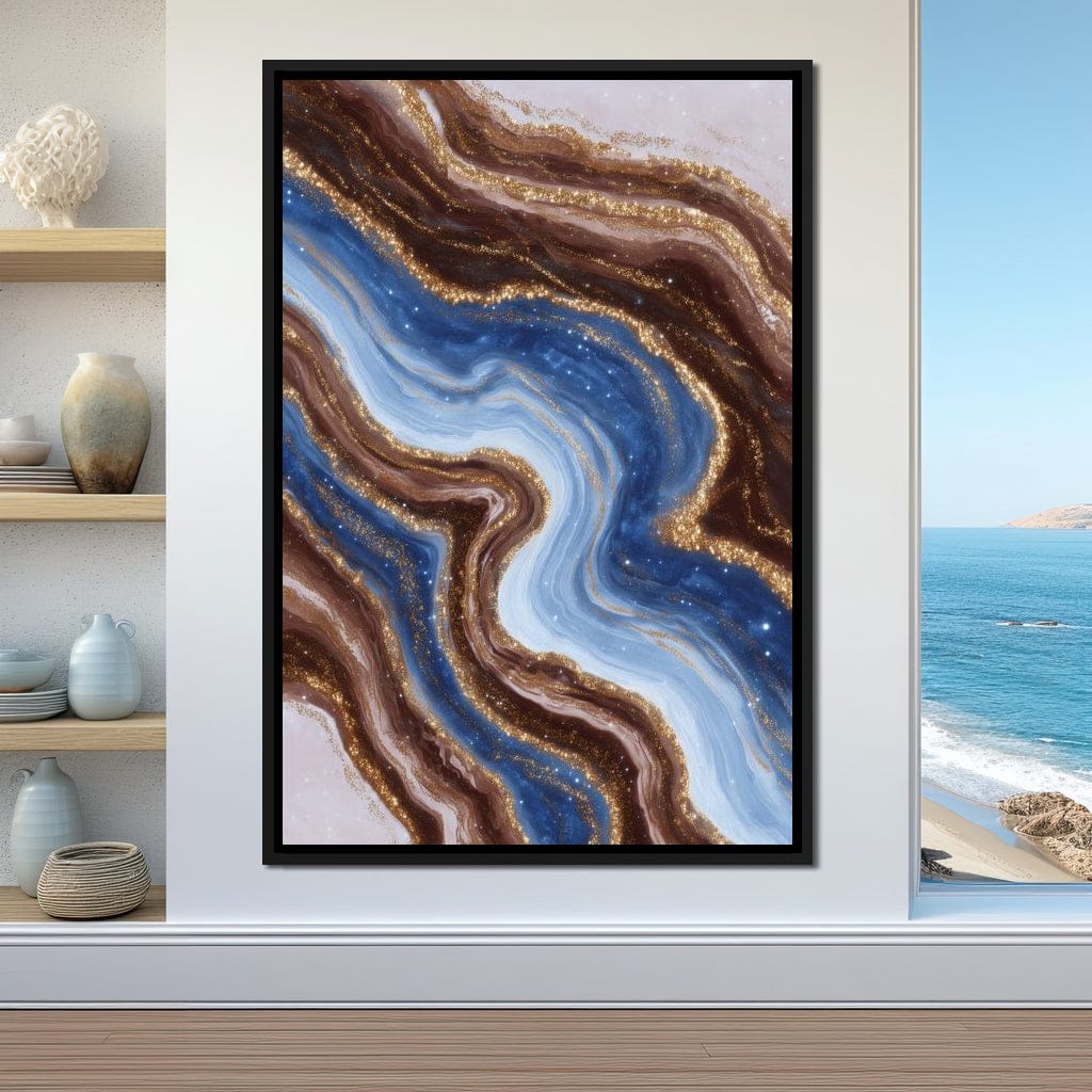 Golden River Geode Swirl Canvas Wall Art