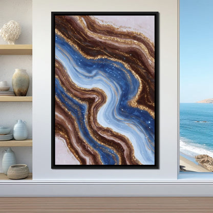Golden River Geode Swirl Canvas Wall Art