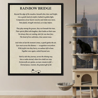 Rainbow Bridge Poem Canvas Wall Art