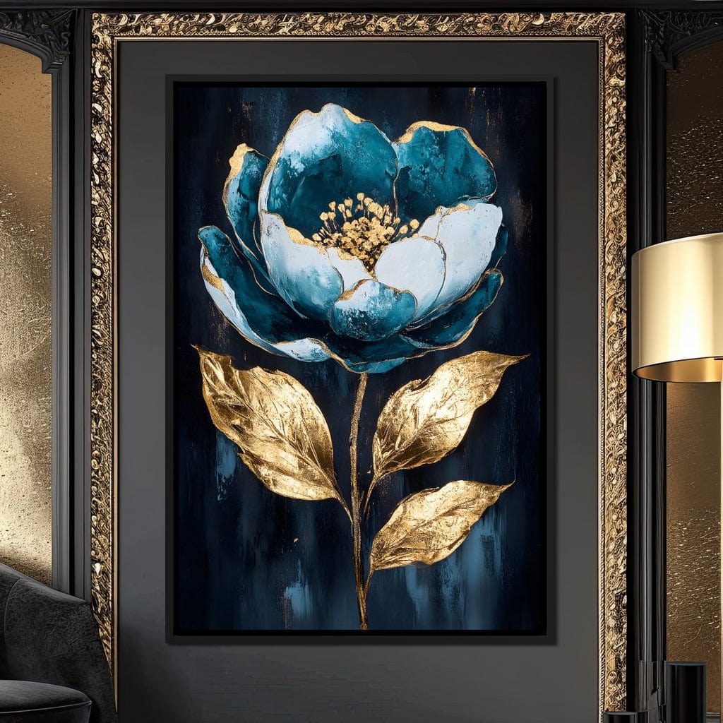 Golden Petal Rebirth Canvas Wall Art