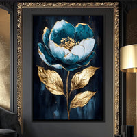 Golden Petal Rebirth Canvas Wall Art