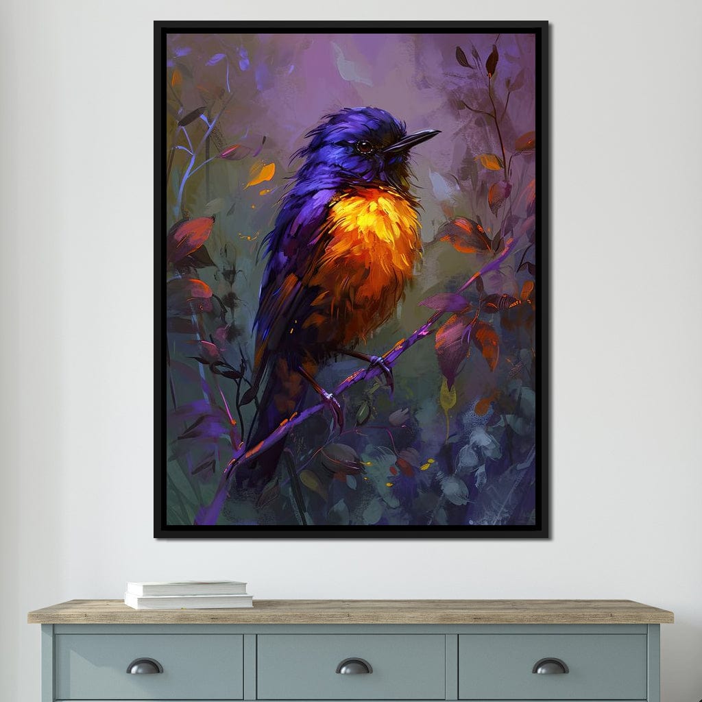 Majestic Twilight Bird Perched Canvas Wall Art