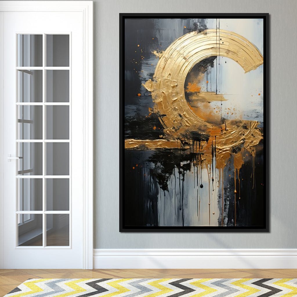 Golden Auroral Echoes Canvas Wall Art