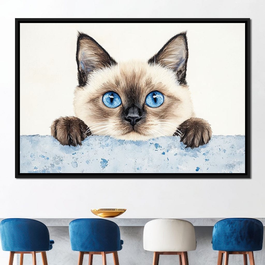 Curious Glance of Feline Eyes Canvas Wall Art