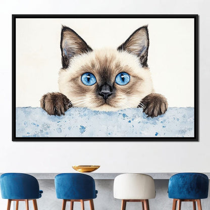 Curious Glance of Feline Eyes Canvas Wall Art