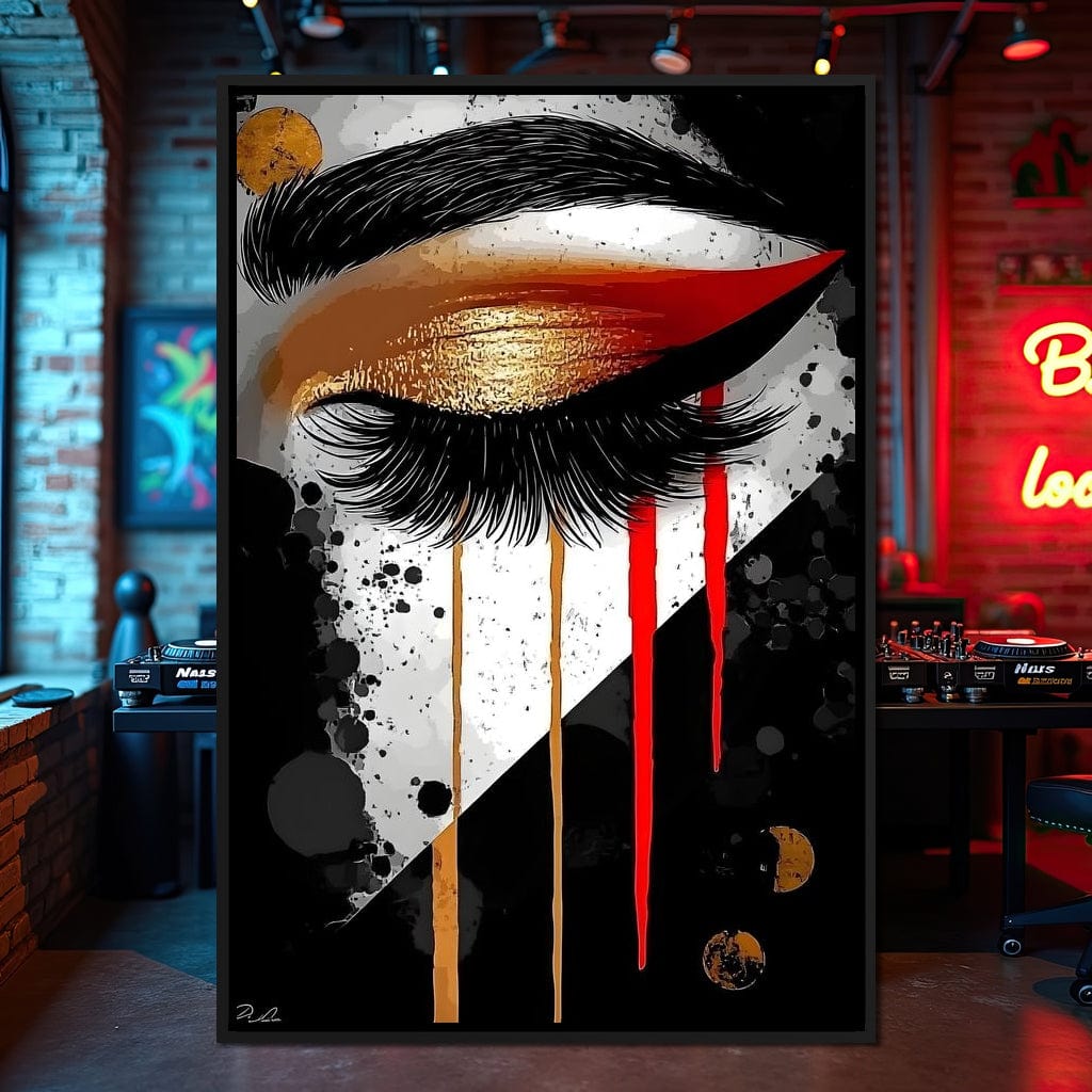 Golden Gaze Elegance Canvas Wall Art