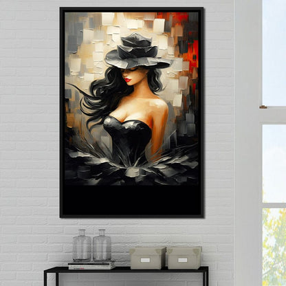 Noir Elegance in Bloom Canvas Wall Art
