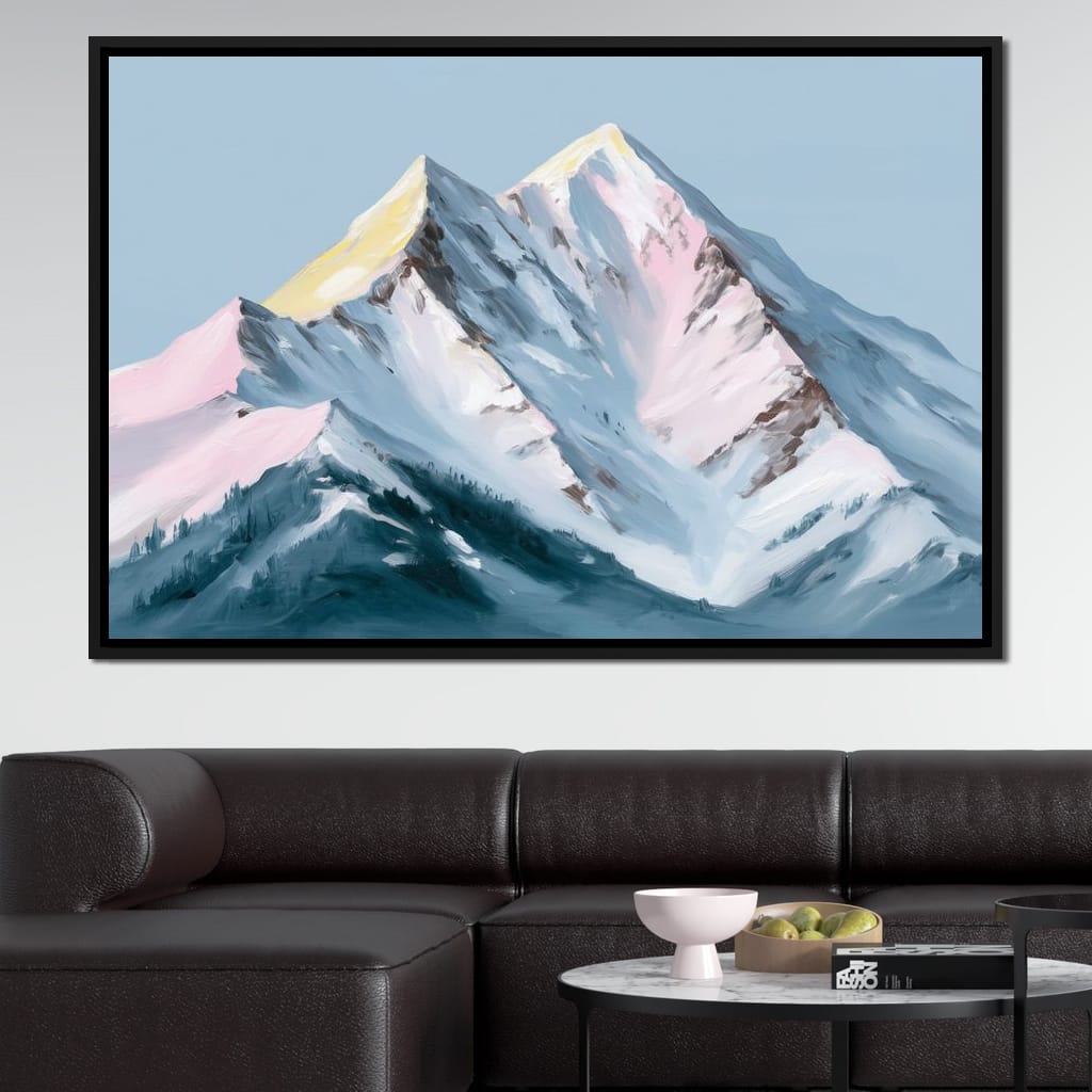 Pastel Alpine Summit Glow Canvas Wall Art