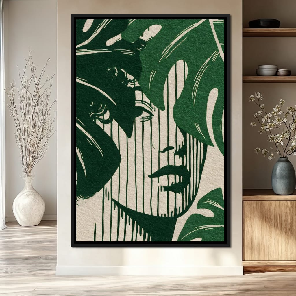 Botanical Shadow Portrait Canvas Wall Art