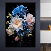 Midnight Flower Symphony Canvas Wall Art