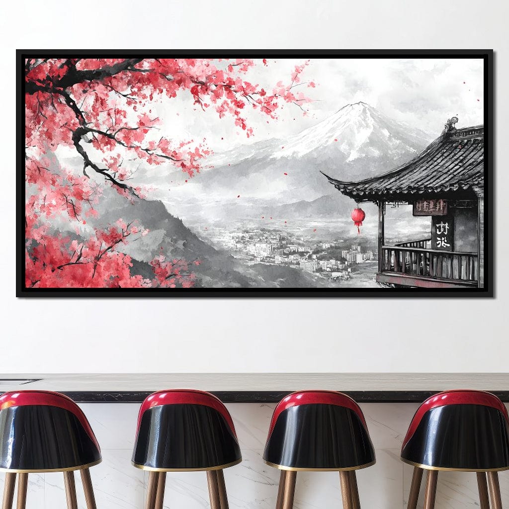 Cherry Blossom Landscape Canvas Wall Art