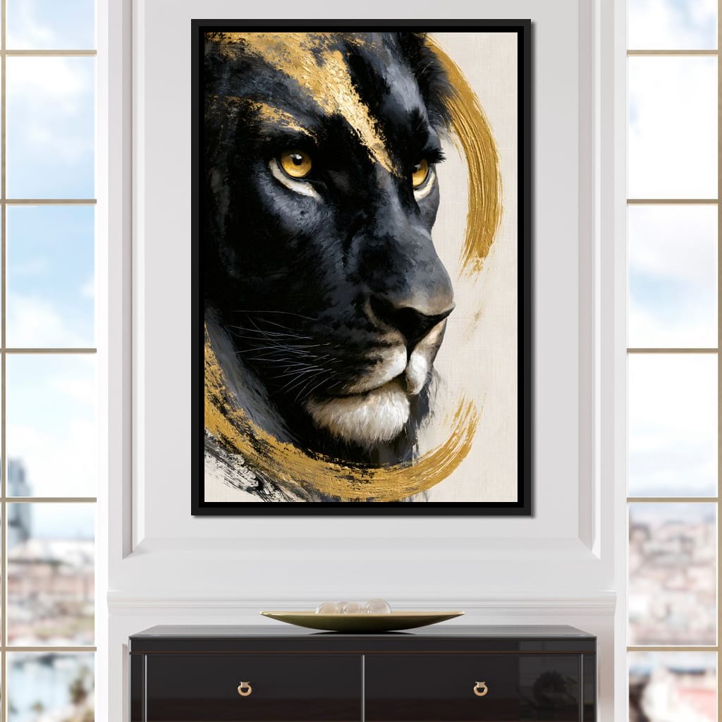 Gilded Monarch of the Shadow Realm Canvas Wall Art