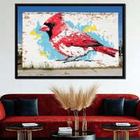 Street Art - Cardinal Mural Canvas Wall Art
