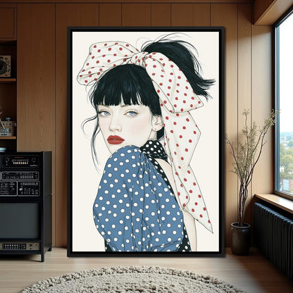 Polka Dot Afternoon Glance Canvas Wall Art