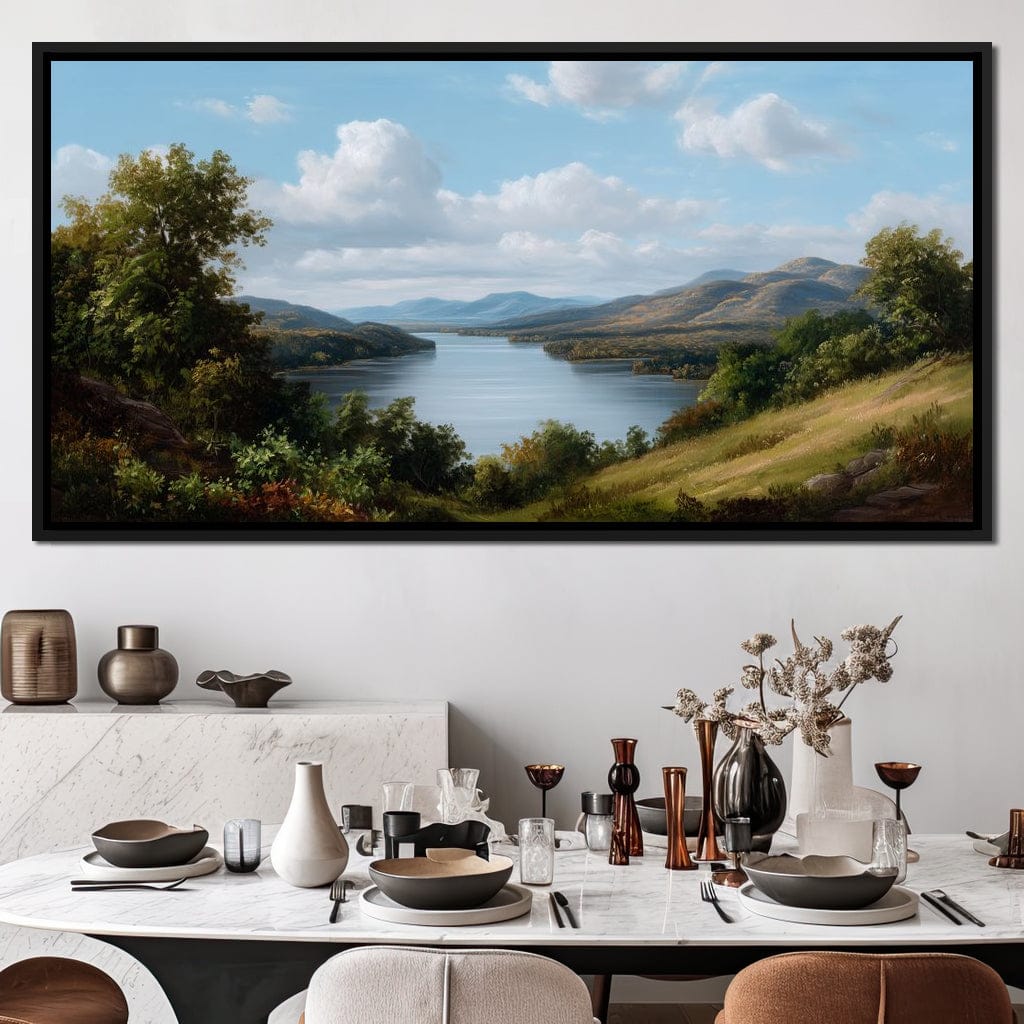 Lakeside Valley Vista Sky Canvas Wall Art