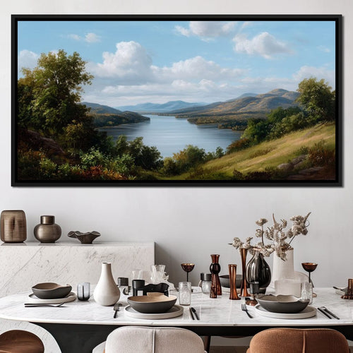 Lakeside Valley Vista Sky Canvas Wall Art