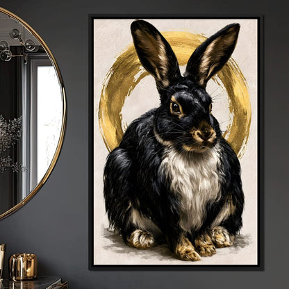 Gilded Hare of the Silent Circle Canvas Wall Art